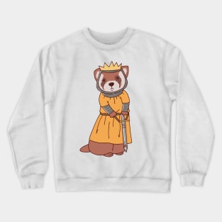 Cute Medieval King Knight Ferret Drawing Crewneck Sweatshirt